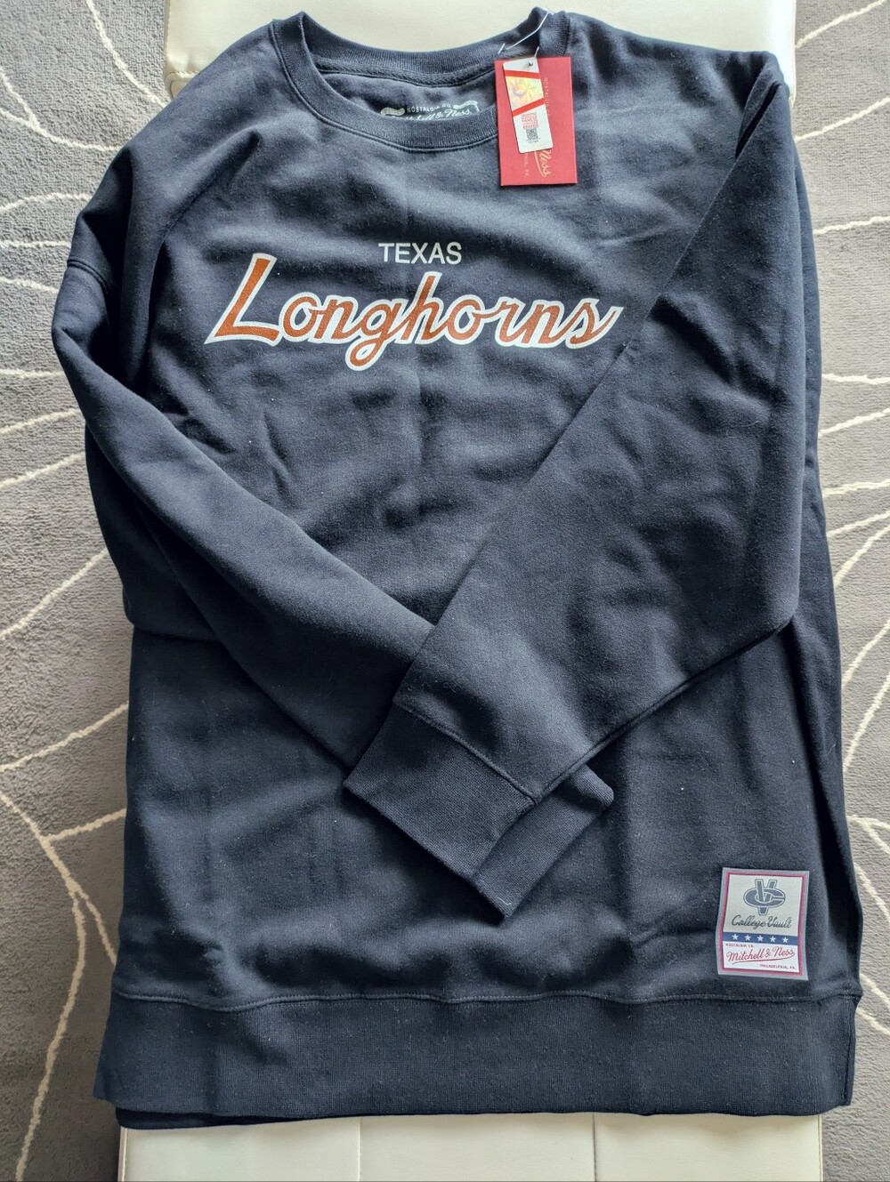 NWT Texas Longhorns Black Elite Script Pull Over Sweat shirt